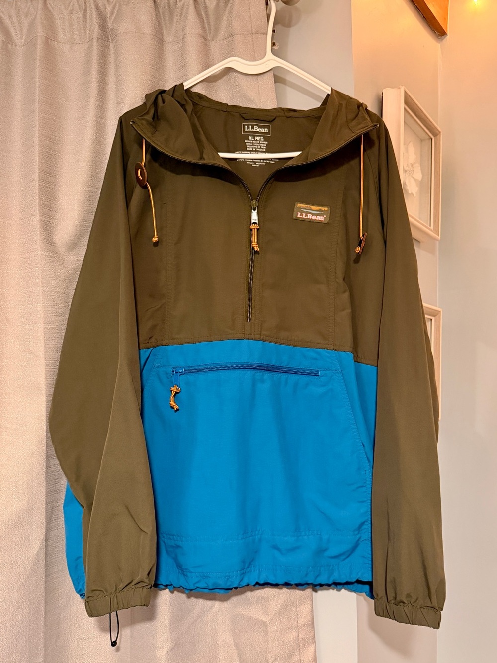Women’s - L.L.Bean Colorblock Hooded Half Zip Anorak Pullover Jacket XL